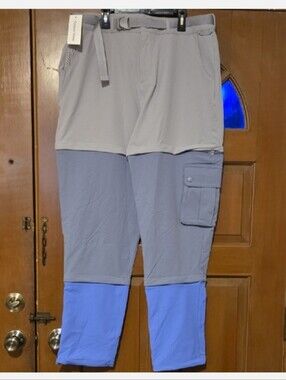NWT Ourdoor Voices Colorblock Utility Joggers in Gray and Periwinkle XXL 0468